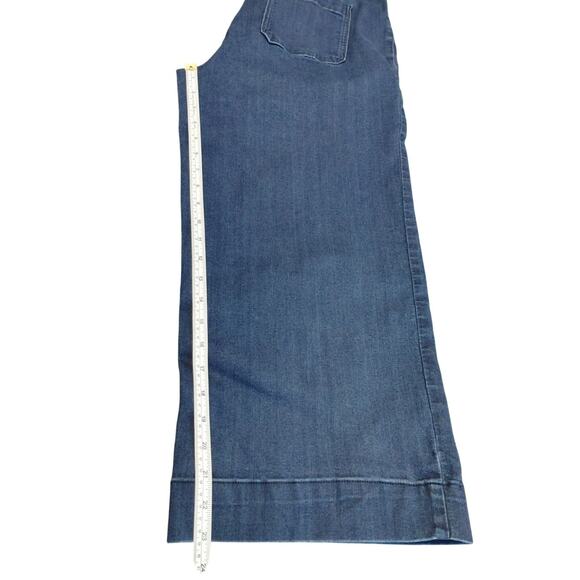 1822 Wide Leg Capri Denim Jean Dark Wash Big Pockets Mid Rise Womens Size 12 - Picture 6 of 6